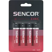 Baterie i akcesoria - Bateria cynkowo-węglowa, AA (LR6), AA, 1.5V, Sencor, blistr, 4-pack - miniaturka - grafika 1