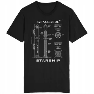 SpaceX Koszulka Blueprint Projekt Elon Musk Mars - Koszulki męskie - miniaturka - grafika 1