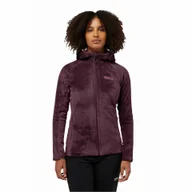Kurtki damskie - Damska kurtka polarowa Jack Wolfskin ROTWAND HOODED FZ W amaranth - XS - miniaturka - grafika 1