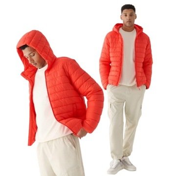 Kurtka Zimowa Męska Wiatrówka 4F Pikowana Puchowa Z Kapturem Jesień r.XL