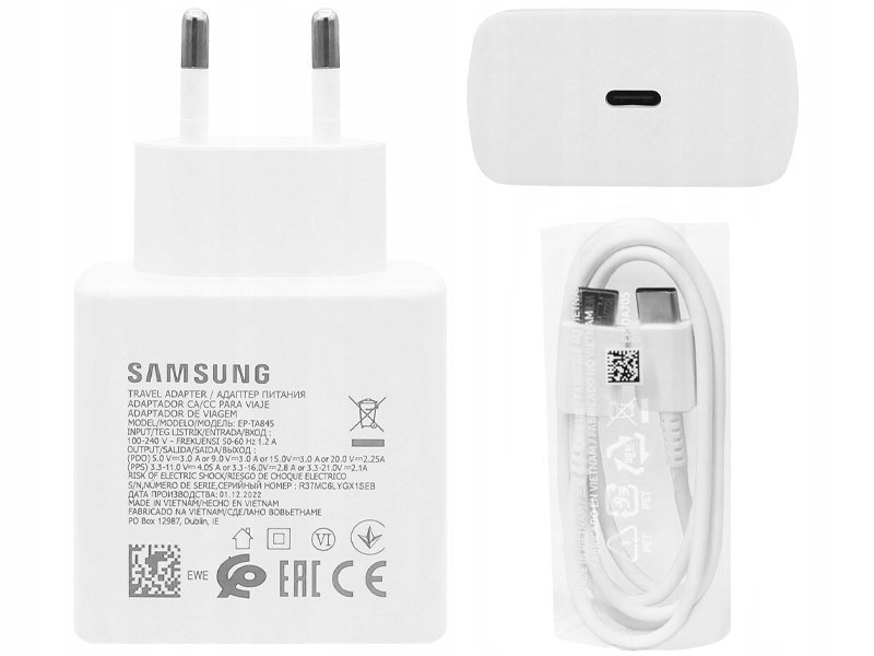 ORYGINALNA ŁADOWARKA SAMSUNG 45W PD S22 S23 S24 A53 S21 A54 A14 A34 + KABEL