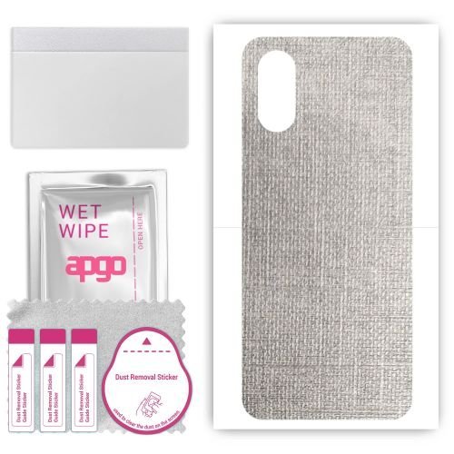 folia naklejka skórka strukturalna na TYŁ do Sony Xperia 10 VI - Tkanina Denim Szary - apgo SKINS