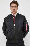 Kurtki męskie - Alpha Industries kurtka bomber męski kolor czarny zimowa - miniaturka - grafika 1