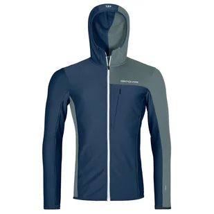 Męska bluza Ortovox Fleece Light Grid Hooded Jkt M Rozmiar: M / Kolor: ciemnoniebieski - Bluzy sportowe męskie - miniaturka - grafika 1