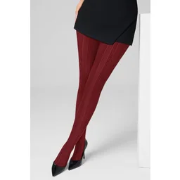 Rajstopy damskie kryjące z żakardowym wzorem bordowe Diana F01 Marilyn - Rajstopy - miniaturka - grafika 1
