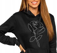 Bluzy damskie - Bluza Damska Z Kapturem Róża Kwiat Prezent Xl Y4 - miniaturka - grafika 1