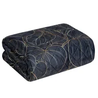 Narzuty - Eurofirany Euro Firany Narzuta 220 x 240 Velvet Victoria1 Czarny+Złoty 1220243 - miniaturka - grafika 1
