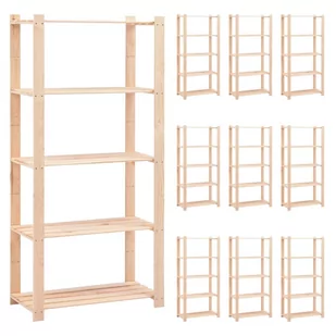 vidaXL Regały z 5 półkami, 10 szt., 80x38x170 cm, sosna, 250 kg 8719883854717 - Szafy i regały magazynowe - miniaturka - grafika 1