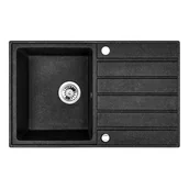 Zlewozmywaki - Laveo MARGARITA  1-komorowy z ociekaczem SZARY SBM 511T - miniaturka - grafika 1