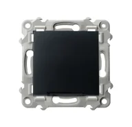 Wyłączniki światła i elektryczne - Wyłącznik pojedynczy podświetlany SZAFIR - czarny mat - miniaturka - grafika 1