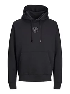 Bestseller A/S Męska bluza z kapturem JJECOSMO Sweat Hood NOOS, czarna, XXL, czarny, XXL - Bluzy męskie - miniaturka - grafika 1