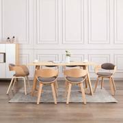 Krzesła - vidaXL Krzesła stołowe, 6 szt., gięte drewno i tkanina w kolorze taupe - miniaturka - grafika 1