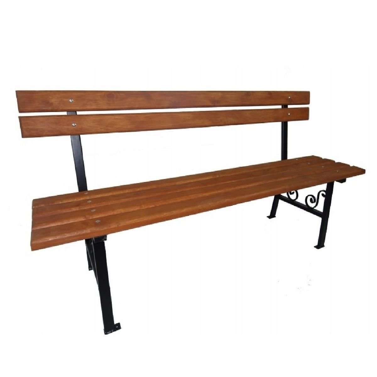 Ławka ogrodowa Karstal ławka stalowa ławka parkowa ławka ogrodowa meble ogrodowe drewniane oparcie GENF 9546