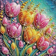 Zabawki kreatywne - Haft Diamentowy Magiczne Tulipany 30x30 cm - miniaturka - grafika 1