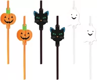 Halloween - Słomki Duszek, Kot i Dynia na Halloween - 6 szt. - miniaturka - grafika 1
