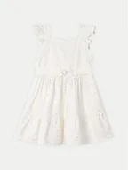 Sukienki i spódniczki dla dziewczynek - Mayoral Sukienka codzienna 3956 Écru Regular Fit - miniaturka - grafika 1