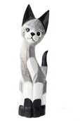 Figurki dekoracyjne - Kot Kotek Figurka Drewniana Rękodzieło 50Cm - miniaturka - grafika 1