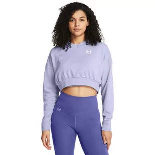 Damska bluza dresowa nierozpinana bez kaptura Under Armour UA Rival Terry OS Crop Crw - fioletowa - UNDER ARMOUR - Bluzy sportowe damskie - miniaturka - grafika 1