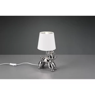 Reality LEUCHTEN Lampa stołowa Bello z figurą psa, srebrna/biała - Lampy stojące - miniaturka - grafika 1
