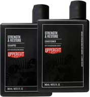 Szampony do włosów - Uppercut Deluxe Strength&Restore - zestaw wzmacniający włosy dla mężczyzn szampon i odżywka 2x240ml - miniaturka - grafika 1