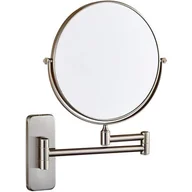 Lusterka do makijażu - Lustro do makijażu montowane na ścianie, powiększenie 5x, obrotowe i wysuwane o 360°, szczotkowany nikiel, średnica 20 cm - miniaturka - grafika 1