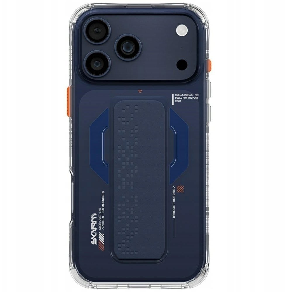 Etui Skinarma Haxa do iPhone 17 Pro Max Magnetic Charging + Grip Stand niebieski