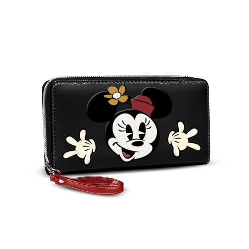 Myszka Minnie Face-Portfel Essential, Czarny, 19 x 10 cm