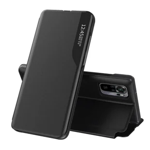 Eco Leather View Case elegancki futerał etui z klapką i funkcją podstawki Xiaomi Redmi Note 10 / Redmi Note 10S czarny - Etui i futerały do telefonów - miniaturka - grafika 1