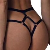 Majtki damskie - STRINGI Z OTWARTYM KROKIEM SEXY EROTYCZNE MAJTKI DZIURKĄ DO SEKSU - miniaturka - grafika 1