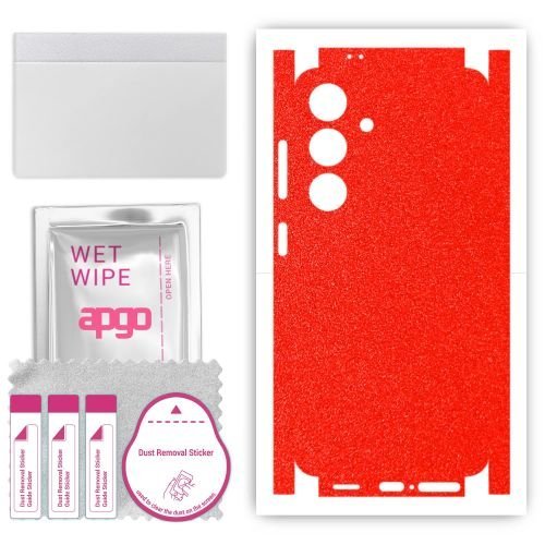 folia naklejka skórka strukturalna na TYŁ+BOKI do Samsung Galaxy S24 - Czerwony Pastel Matowy - apgo SKINS