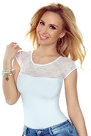 Koszulki i topy damskie - Koszulka damska Paulina biała M - miniaturka - grafika 1