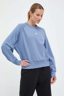 Bluzy damskie - New Balance bluza bawełniana damska kolor niebieski gładka - grafika 1