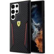 Etui i futerały do telefonów - Ferrari FEHCS23LNPYK S23 Ultra S918 czarny/black hardcase Carbon Contrast Edges - miniaturka - grafika 1