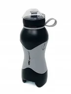 Shakery i bidony sportowe - Butelka silikonowa bidon sportowy AquaSpray czarny ze spryskiwaczem 600ml - miniaturka - grafika 1