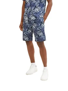 TOM TAILOR Męskie szorty chinosy o regularnym kroju, 31839 – Navy Tonal Leaf Design, 36 - Spodenki damskie - miniaturka - grafika 1