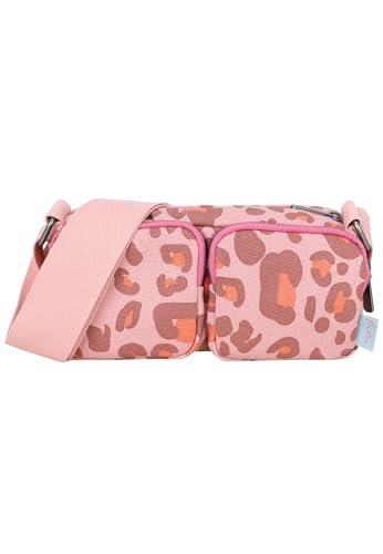 Fritzi Donny Cross Long Leo Brick torba na ramię z płótna, damska torebka crossbody, festiwal, miasto, wegańska mieszanka bawełny, nadruk w panterkę, 2 kieszenie na zamek błyskawiczny, 12 x 26 x 9 cm