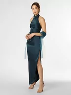 Sukienki - Unique - Damska sukienka wieczorowa z etolą, niebieski|zielony - miniaturka - grafika 1