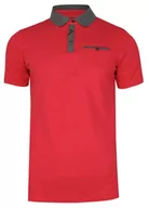 Koszulki męskie - Różowo-Szara Elegancka Koszulka Polo -RANIR- 100% Bawełna, Męska, Krótki Rękaw - Ranir - miniaturka - grafika 1