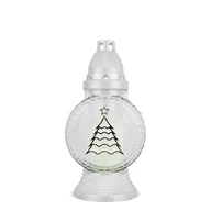 Lampiony i znicze - Znicz Świąteczny Choinka 25 cm Biały DP753 Znicz Szklany Boże Narodzenie z Aplikacją z Wkładem - miniaturka - grafika 1
