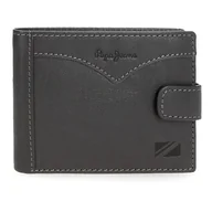 Portfele - Pepe Jeans Kurtka Poziomy portfel z zapięciem na kliknięcie szary 11x8,5x1 cm Skóra by Joumma Bags, Szary, Talla única, Portfel poziomy z zapięciem na klik - miniaturka - grafika 1