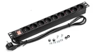 Listwy zasilające - Listwa zasilająca RACK 19 1U 9 gniazd z wyłącznikiem 1,8m - miniaturka - grafika 1