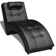 Fotele - Fotel wypoczynkowy VIDAXL, czarny, 72x55x150 cm - miniaturka - grafika 1