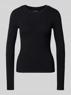 Bluzki damskie - Bluzka z długim rękawem z dekoltem okrągłym - miniaturka - grafika 1