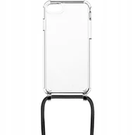 Etui i futerały do telefonów - Fixed Etui Pure Neck do iPhone SE 2022 / 2020, 8, 7, przezroczyste ze smyczą czarną - miniaturka - grafika 1