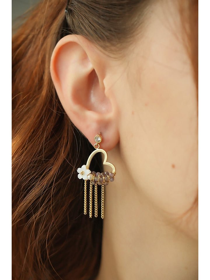 Pierres delicates Pozłacane kolczyki z ametystami