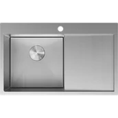 Zlewozmywaki - Mexen Exar zlewozmywak stalowy 1-komorowy z ociekaczem lewy 780 x 480 mm, inox HC - 6433781010L-01HC - miniaturka - grafika 1