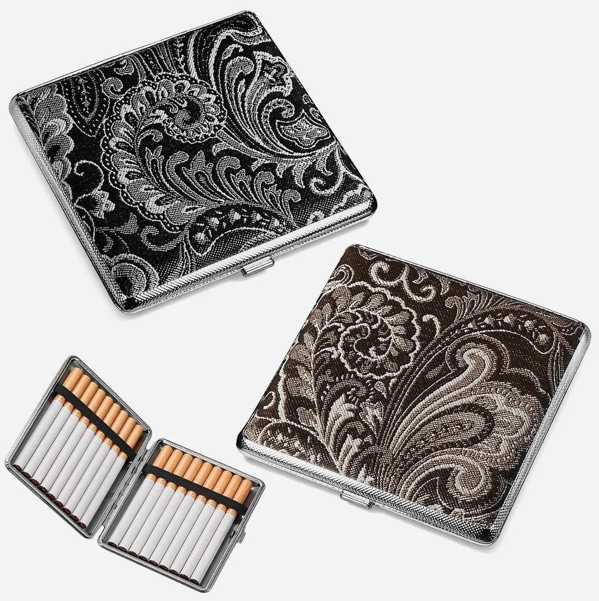 ETUI 2 SZTUKI METALOWE Y PODRÓŻNE PUDEŁKO ORGANIZER ELEGANCKI