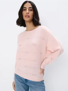 Mohito - Różowy sweter z ozdobnymi elemenatmi - pastelowy różowy - Swetry damskie - miniaturka - grafika 1