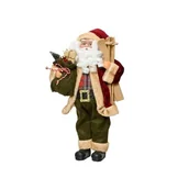 Ozdoby bożonarodzeniowe - Mikołaj poliestrowy czerwono-zielony 45 cm - miniaturka - grafika 1