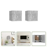 Szafki nocne - The Living Store Szafki nocne 2 szt. Beton szary 30,5x30x30 cm Materiał drewnopochodny - miniaturka - grafika 1